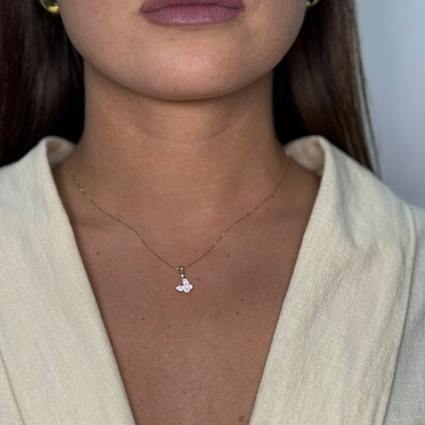 Collana con farfalla zirconata oro
