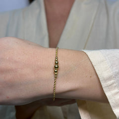 Bracciale fune con sfere oro