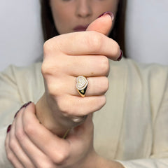 Anello cuore oro e zirconi