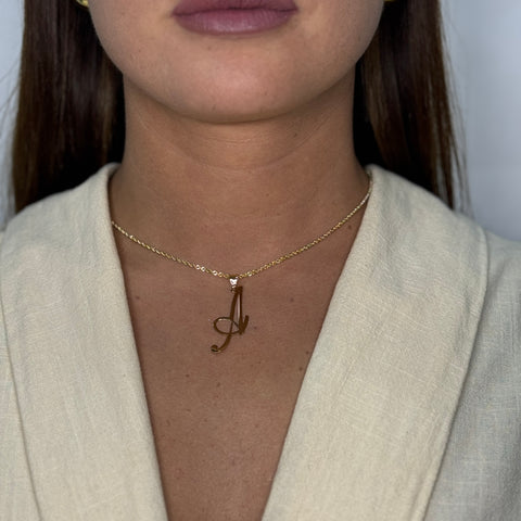 Collana fune con lettera oro