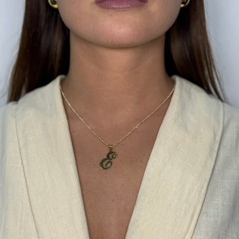 Collana fune con lettera oro