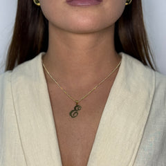Collana fune con lettera oro