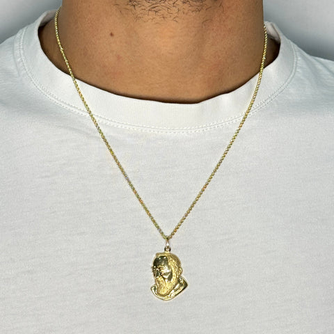 Collana fune con Padre Pio oro