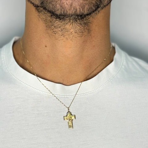 Collana veneziana con croce piastra oro