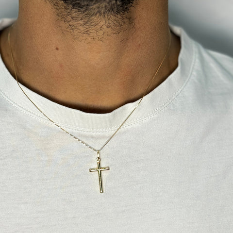 Collana veneziana con croce bombè oro