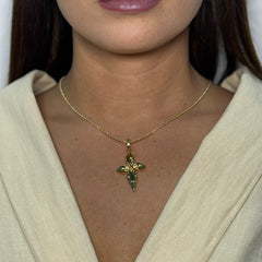 Collana con croce bombè oro
