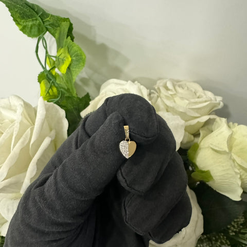 Pendente cuore con zirconi oro