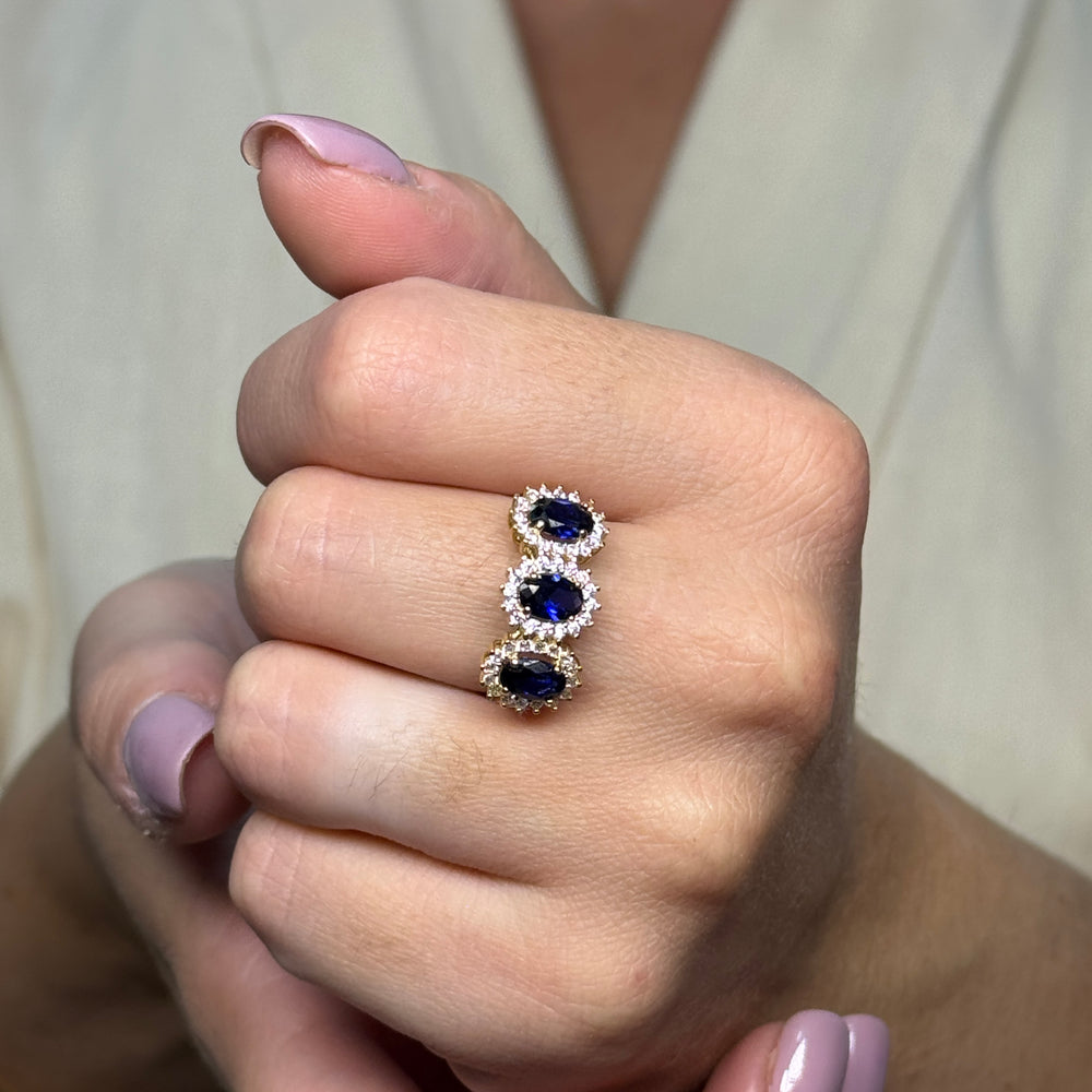 Anello Kate trilogy con zirconi oro