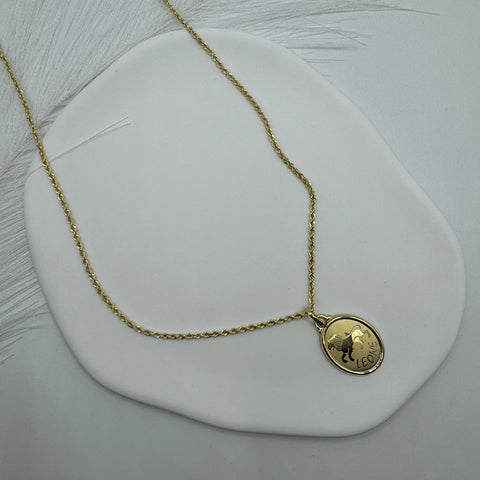Collana fune con segno zodiacale oro