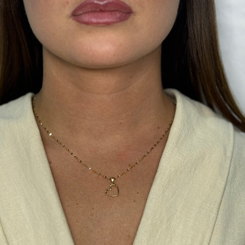 Collana con cuore forato oro