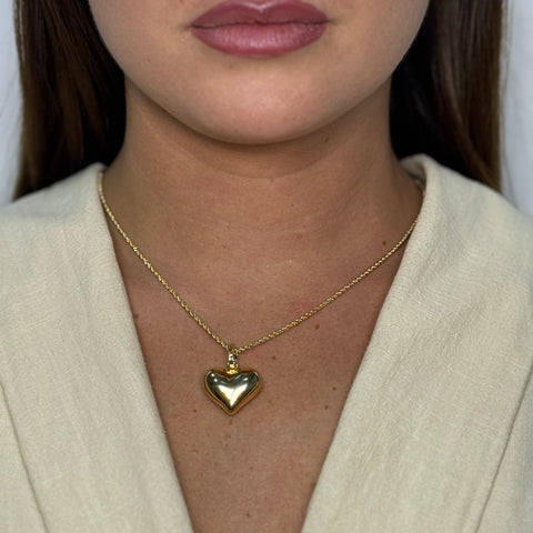 Collana con cuore bombè oro