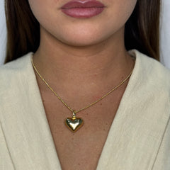 Collana con cuore bombè oro