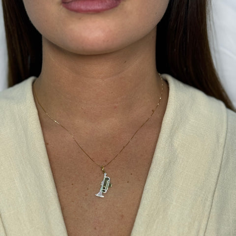 Collana con tromba bicolor oro