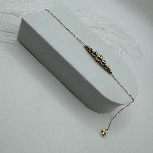 Bracciale rollò con sfere multicolor oro
