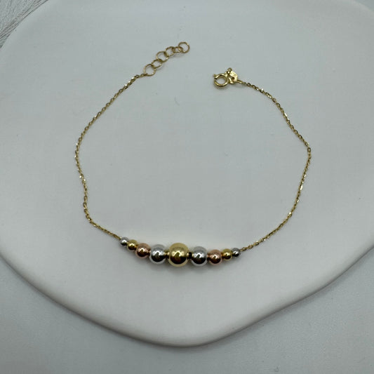 Bracciale rollò con sfere multicolor oro