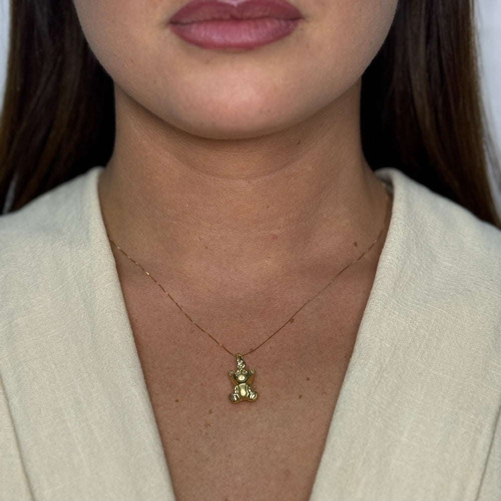 Collana con orsetto bombè oro