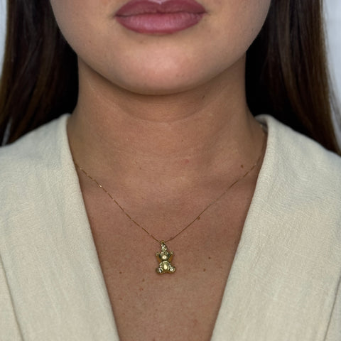 Collana con orsetto bombè oro