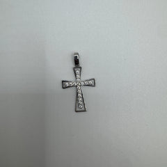 Pendente croce sfere con zirconi oro