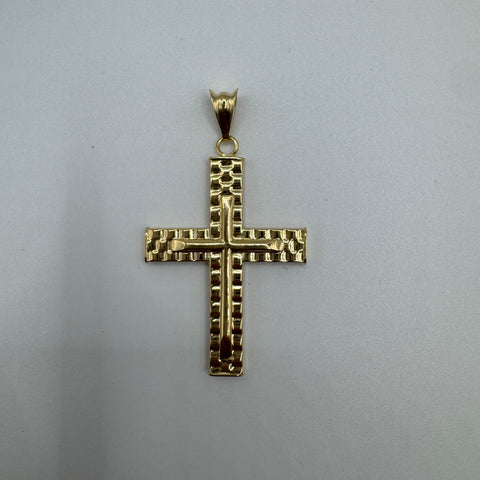 Pendente croce scatolare oro