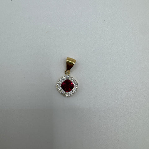 Pendente punto luce rombo con zirconi oro