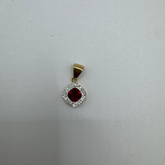 Pendente punto luce rombo con zirconi oro
