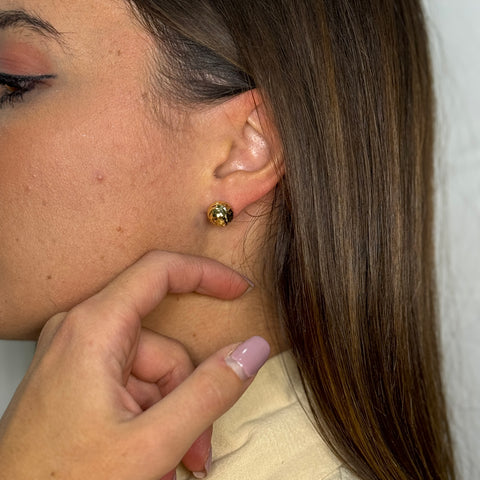 Orecchini sfere martellate oro