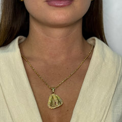 Collana fune iride con nodo filamenti oro