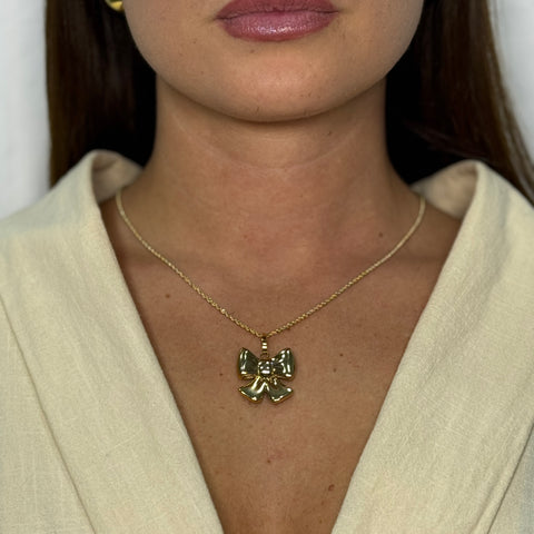 Collana con fiocco bombè oro