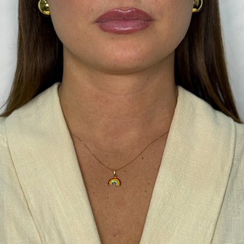 Collana con arcobaleno oro