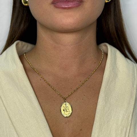 Collana fune iride con segno zodiacale