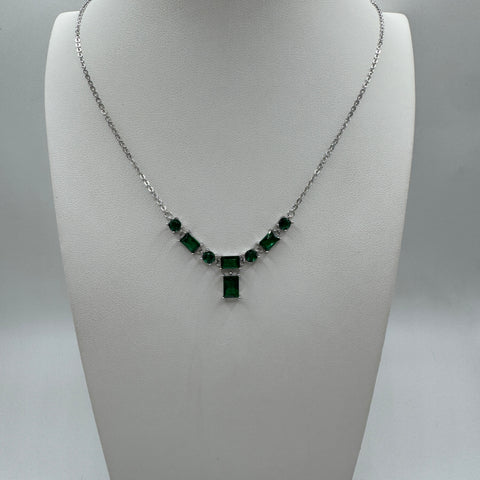 collana tennis Baguette con zirconi Argento