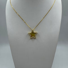 collana con stella con zirconi Argento