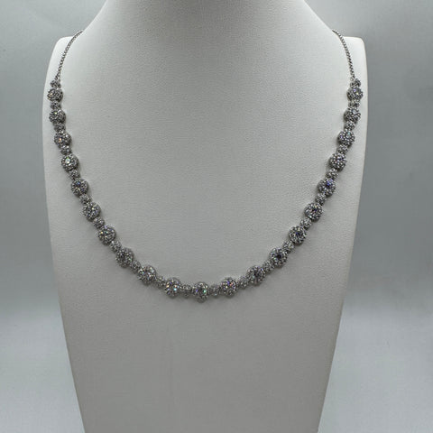 collana tennis fiori con zirconi Argento