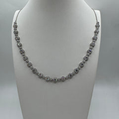 collana tennis fiori con zirconi Argento