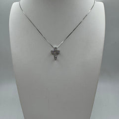 collana con croce con zirconi Argento
