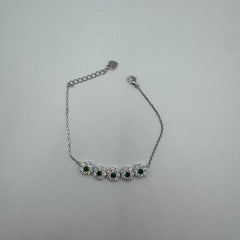 Bracciale Semi Tennis fiori Argento