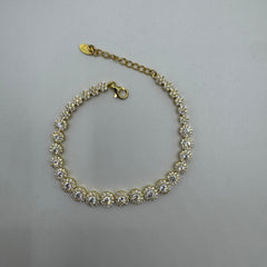 Bracciale Tennis fiori con zirconi Argento
