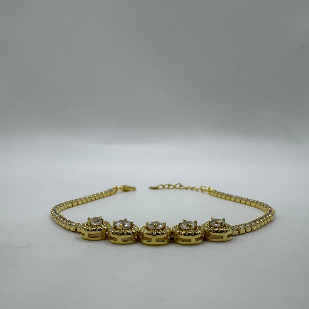 Bracciale Tennis fiori con zirconi Argento