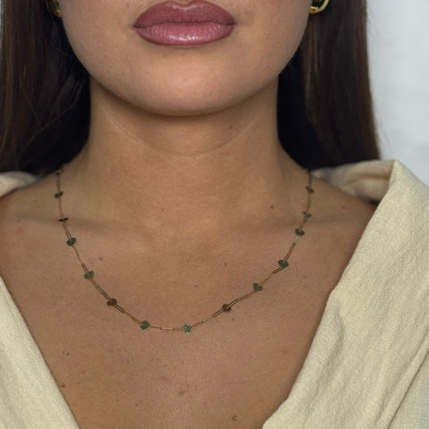 Collana catena cuori oro