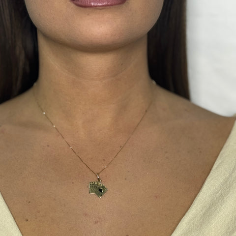 Collana con poker piastra oro