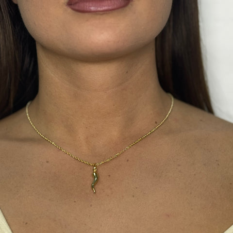 Collana con corno oro