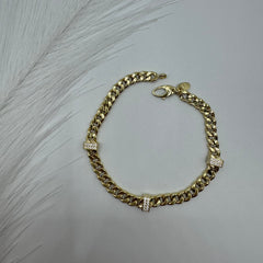 Bracciale groumette oro e zirconi