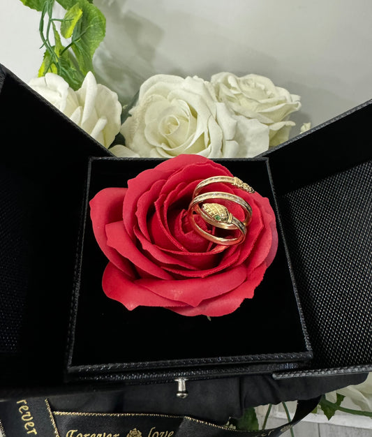 box Anello serpente oro e zirconi
