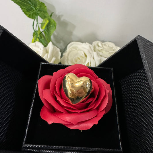 Box Anello cuore bombè oro