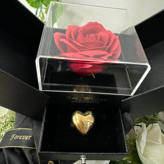 Box Anello cuore bombè oro