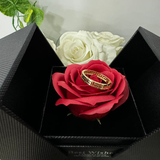 Box Anello Uomo/Donna greca forato oro