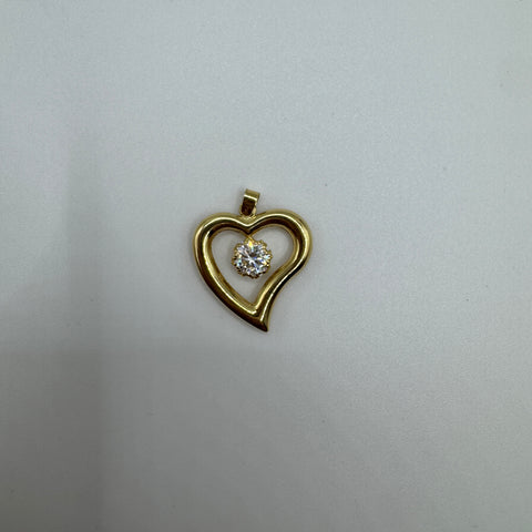 Pendente cuore oro con  zirconi