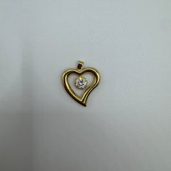 Pendente cuore oro con  zirconi
