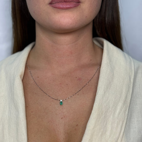 Collana veneziana ovale oro smeraldo e diamanti
