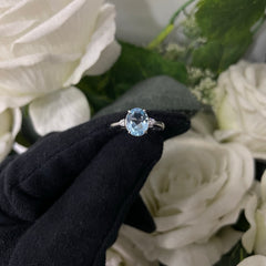 Anello solitario oro topazio e diamanti